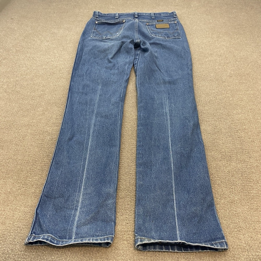 Wrangler Jeans Blue 936 Cowboy Cut Slim Faded Western Denim Mens 33 Fits 32x34